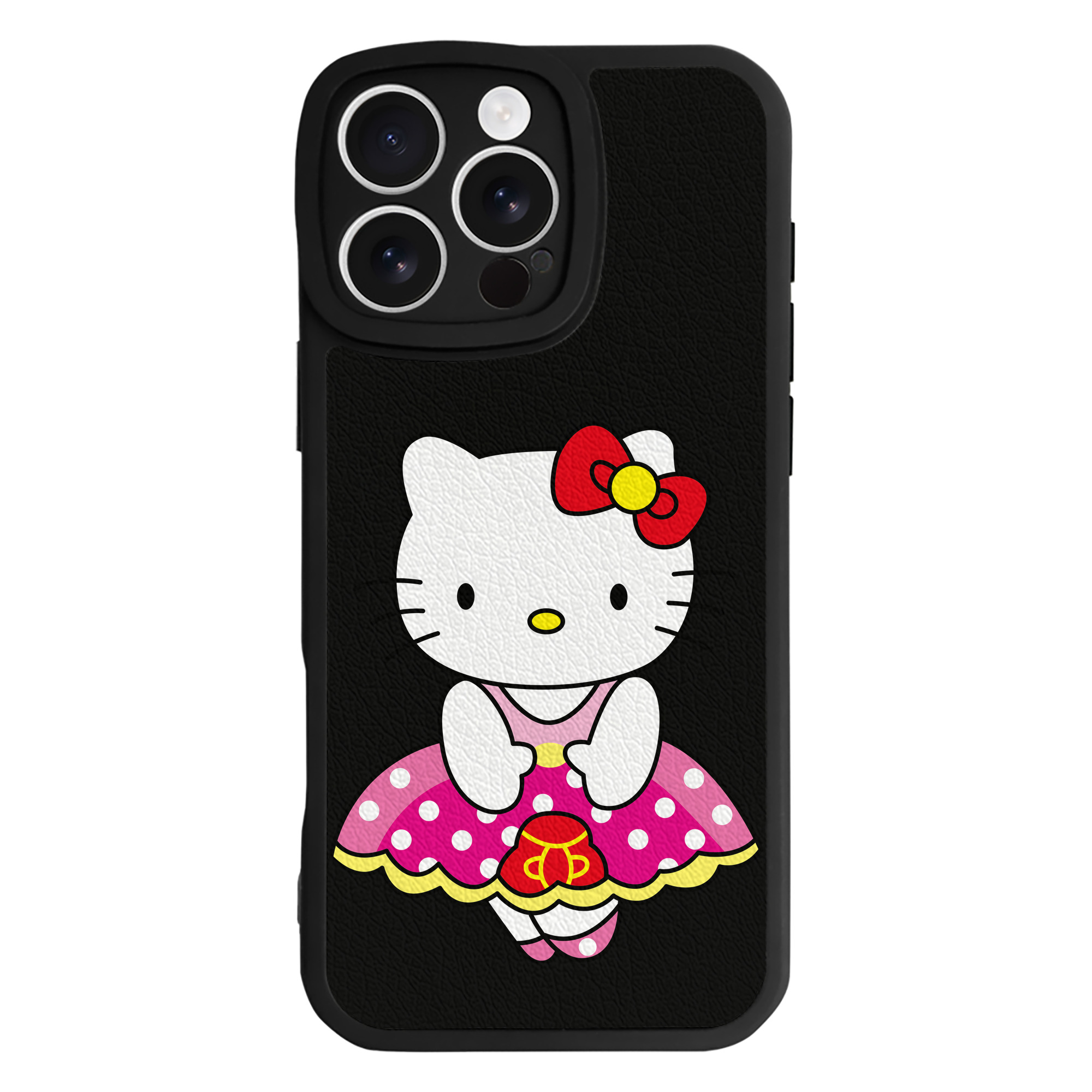 （画像用） Hello Kitty ハローキティ 【iPhone 16シリーズ対応】シリコンスマホケース（レザー調） 材質：シリコン